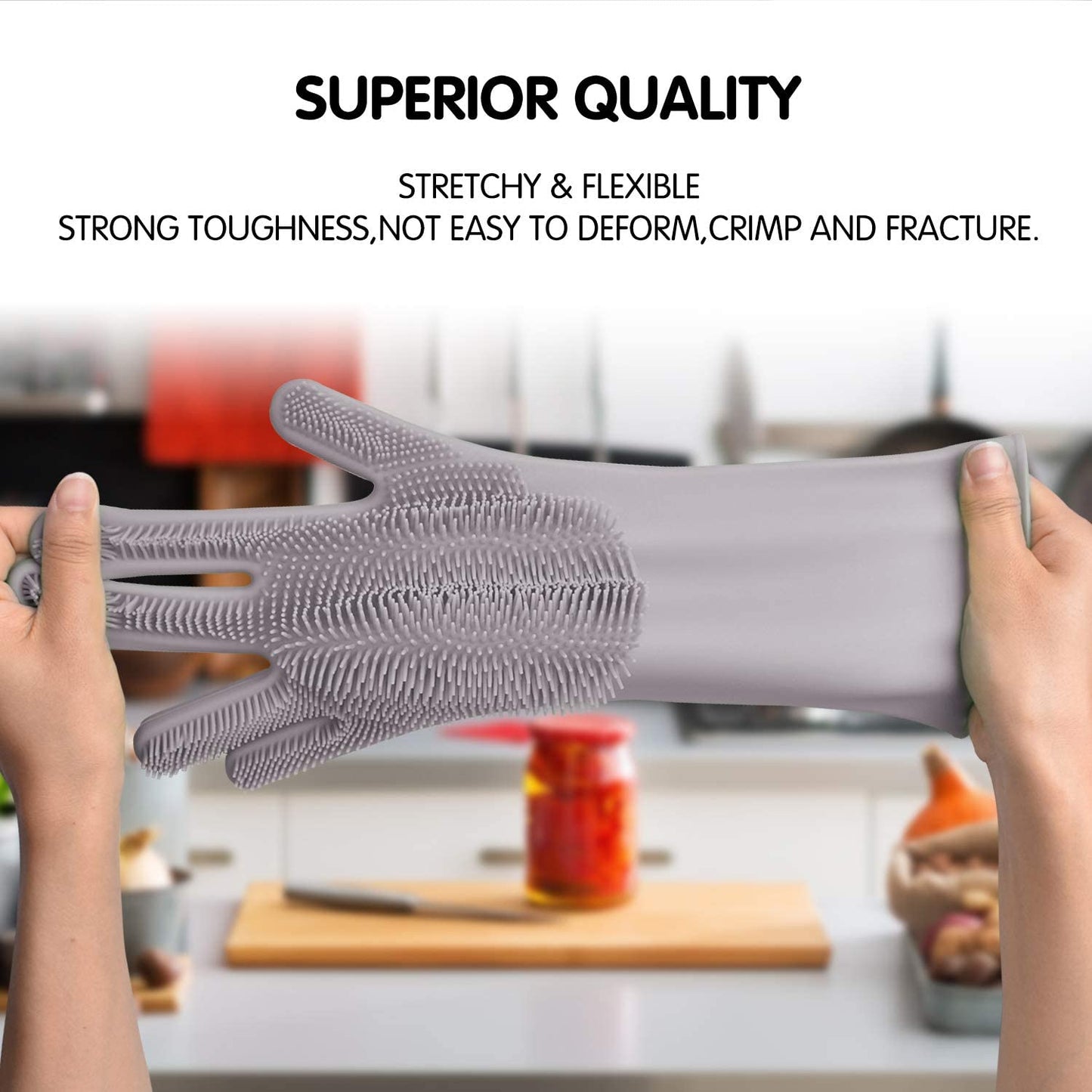 Silicone Dishwashing Full Finger Gloves