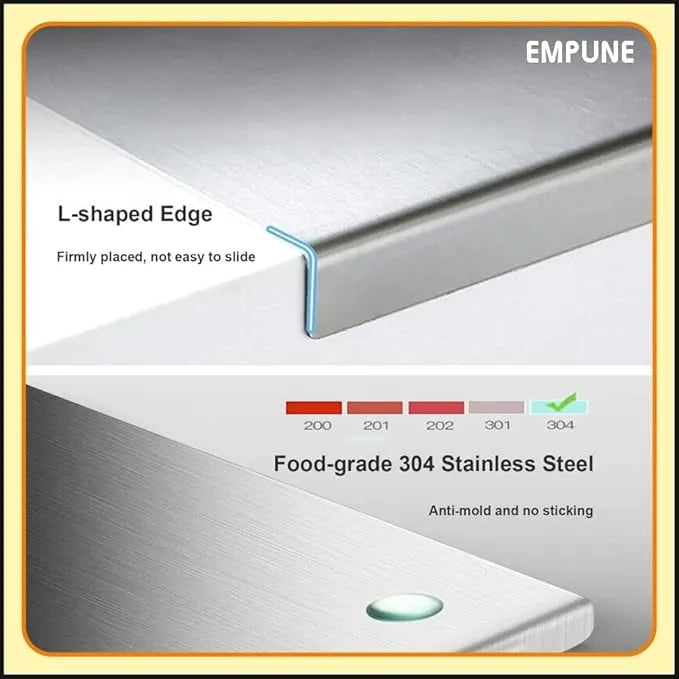 All-in-One Anti-Bacterial, Non-Slip, Stainless Steel Chopping Board
