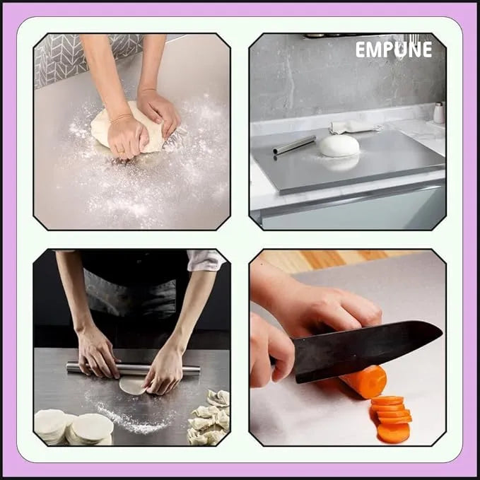 All-in-One Anti-Bacterial, Non-Slip, Stainless Steel Chopping Board