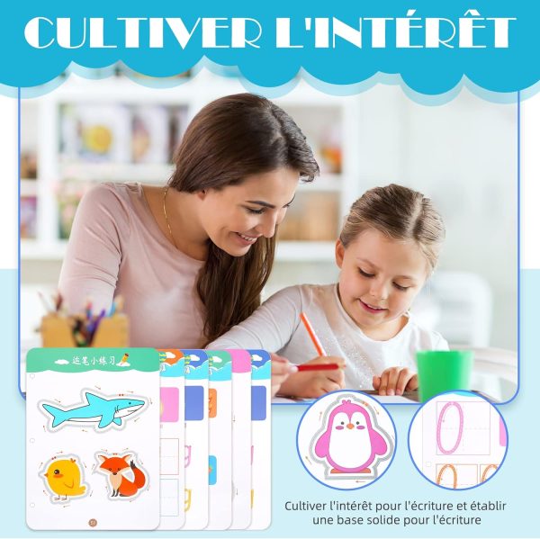 Reusable Tracing Workbook for kids 64 Pages | 2 Markers & Duster Included