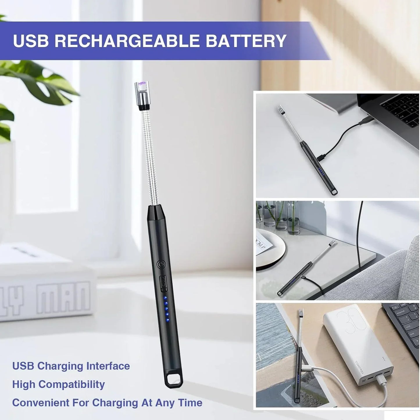 360° Rotatable & Flexible USB Chargeable Lighter