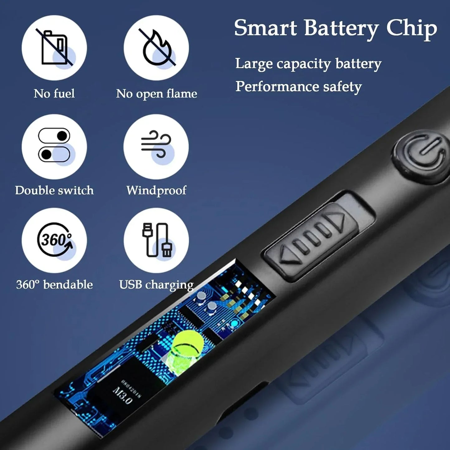 360° Rotatable & Flexible USB Chargeable Lighter