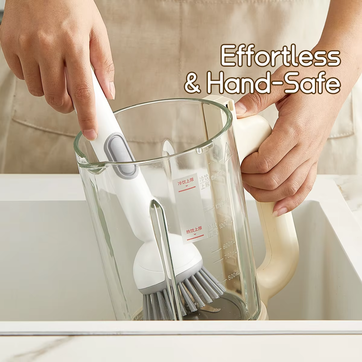2-in-1 Adjustable Handle Dish Cleaning Brush with Soap Dispenser