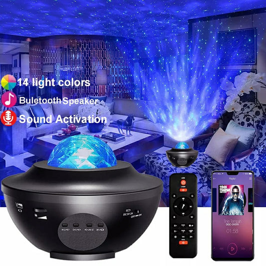 Galaxy Bluetooth Speaker Projector Lamp