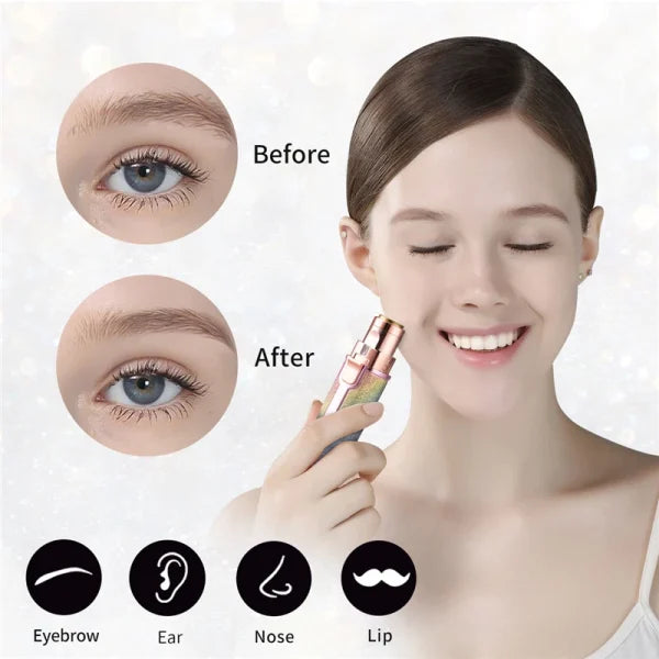 2 in 1 Electric Eyebrow Trimmer & Body Hair Remover For Women