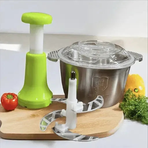 2L Manual Food Chopper – Stainless Steel Vegetable Cutter