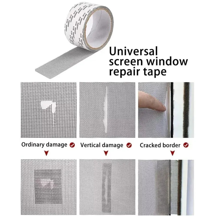 3 Meter Mesh Roll Tape | Self-Adhesive Window Screen Repair Patch | Anti-Insect Fiberglass