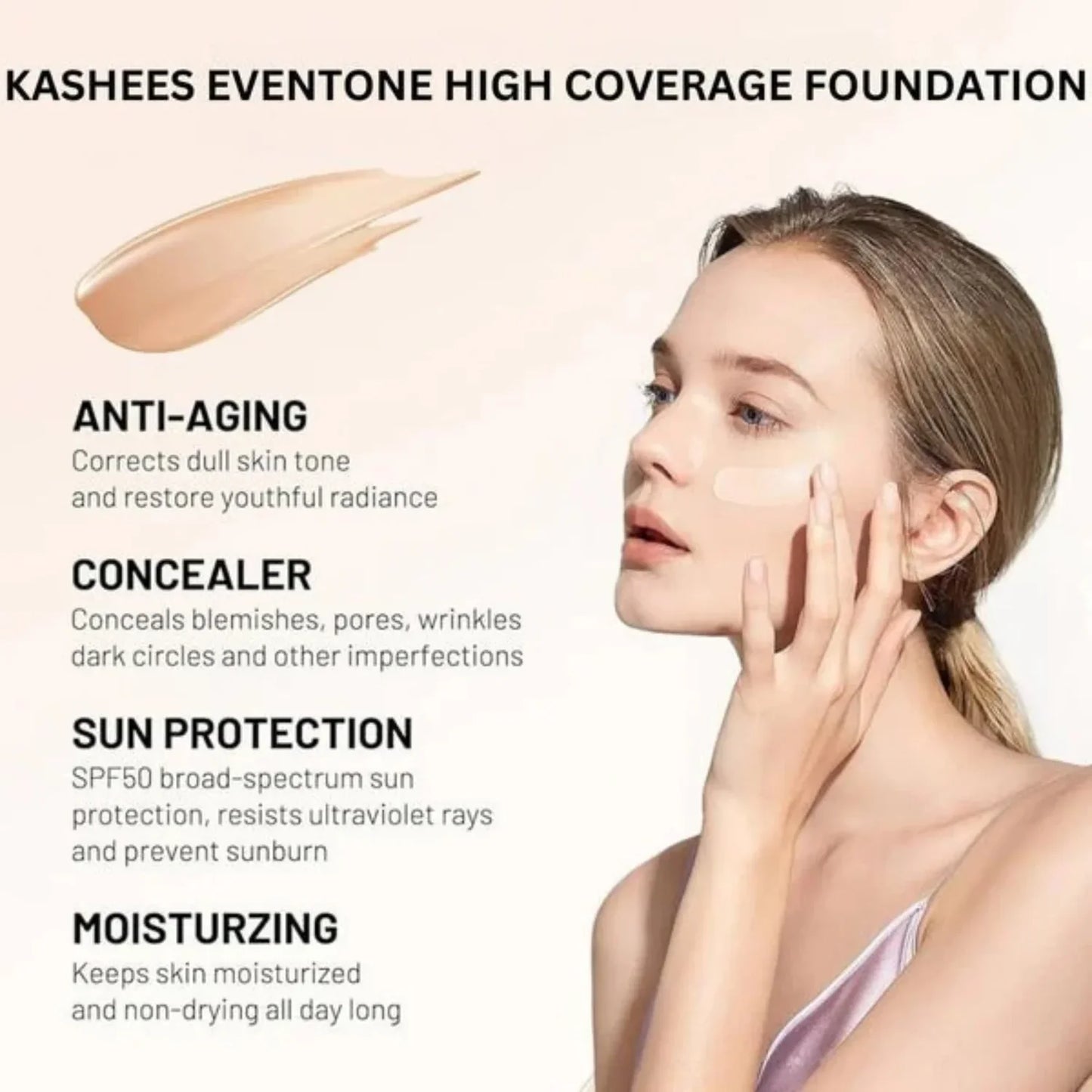 Kashees Eventone High Coverage Liquid Foundation 30ml