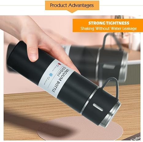 3 In 1 Vacuum Thermal Flask With Cup Set (Random Color)