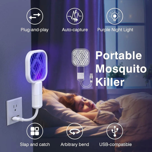 USB Portable Mini Mosquito Racket With UV Light