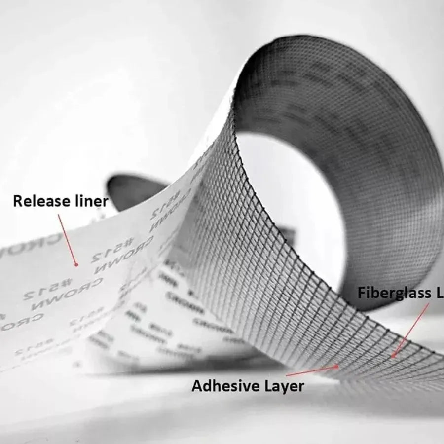 3 Meter Mesh Roll Tape | Self-Adhesive Window Screen Repair Patch | Anti-Insect Fiberglass