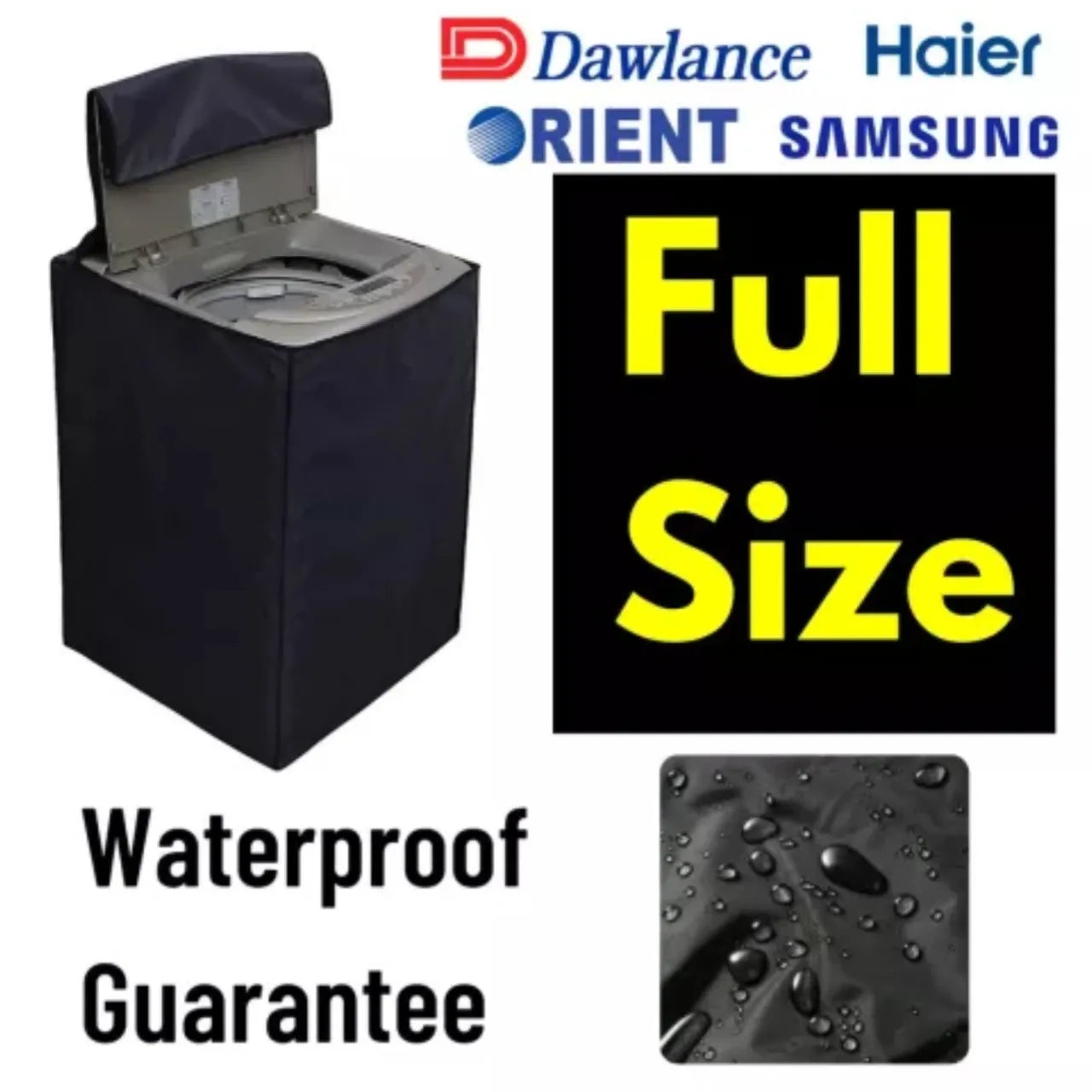 Waterproof Top Load Washing Machine Zip Cover - All Sizes