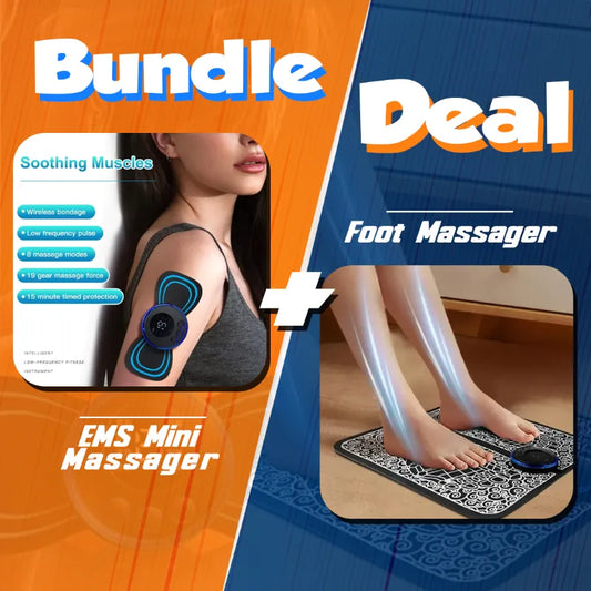 EMS Foot Massager & Butterfly Mini Massager Combo (Pack of 2)