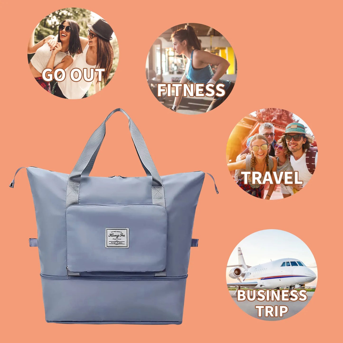 Foldable & Expandable Traveling Bag (Random Color)