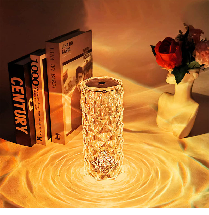 DIAMOND ROSE CRYSTAL LAMP