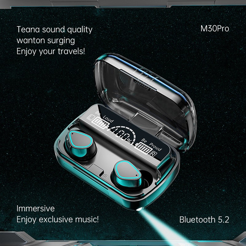 M30 Pro Tws Bluetooth 5.2 Earbuds 3d Smart Touch Control Hifi Music Led Display Wireless