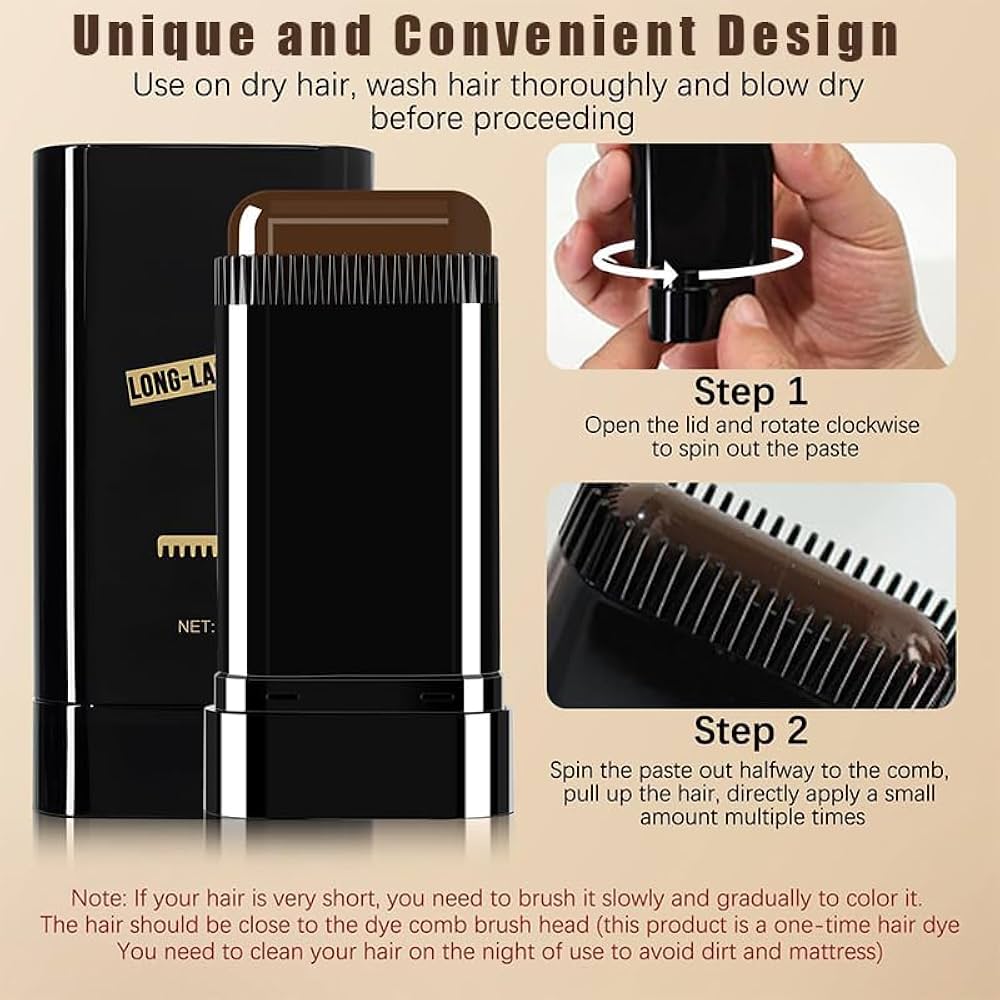 Hair Comb Dye Stick | Quick Touch-Up | Easy Application For Men & Women