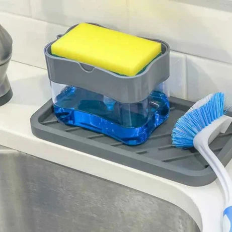 Kitchen Soap Pump Dispenser with Sponge Holder