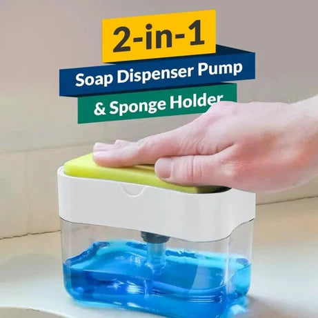 Kitchen Soap Pump Dispenser with Sponge Holder