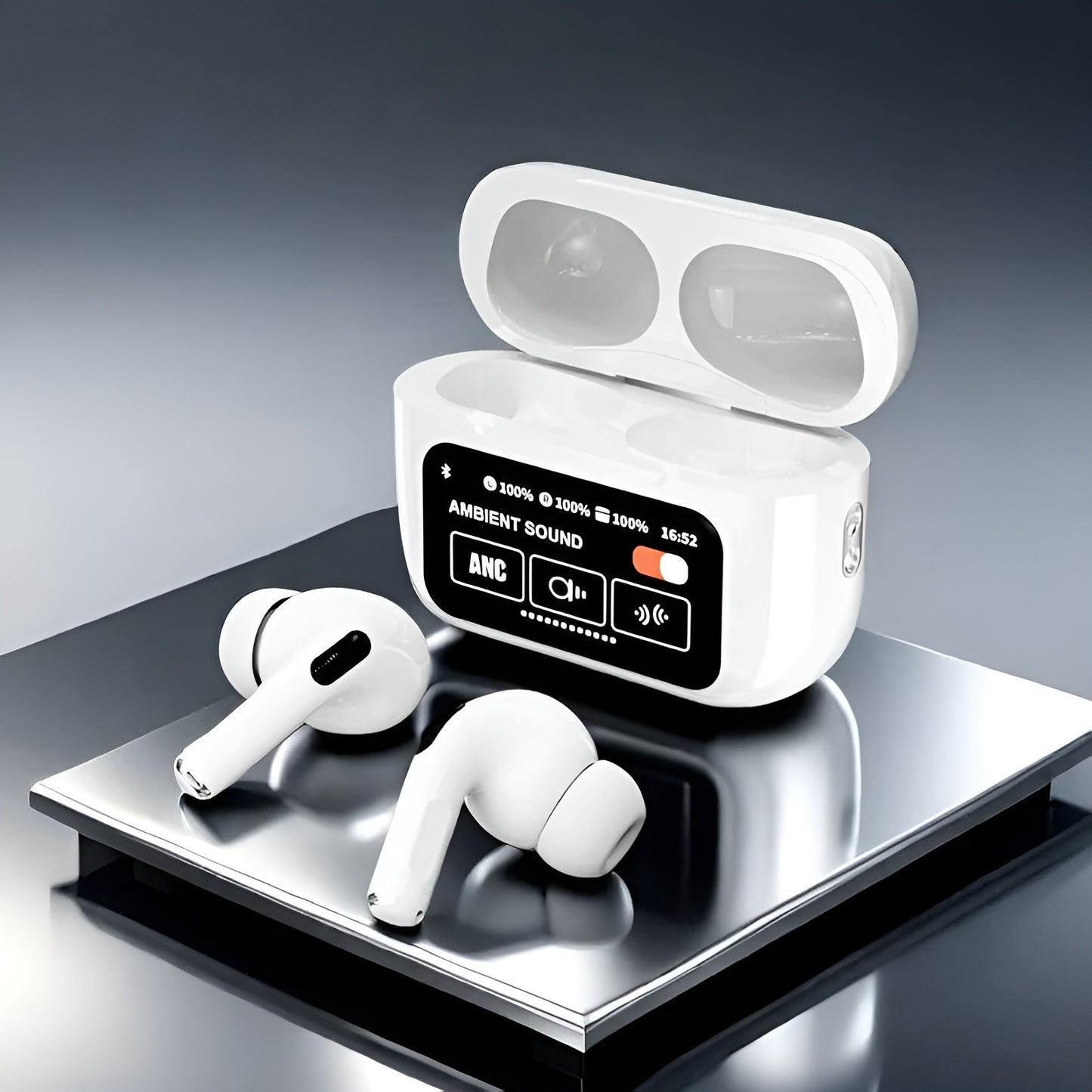 A9 Pro Wireless Earbuds Bluetooth Headphones with Smart Touch Screen ANC