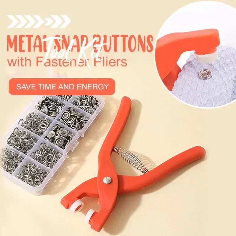 Metal Snap Button Set With Hand Press Plier