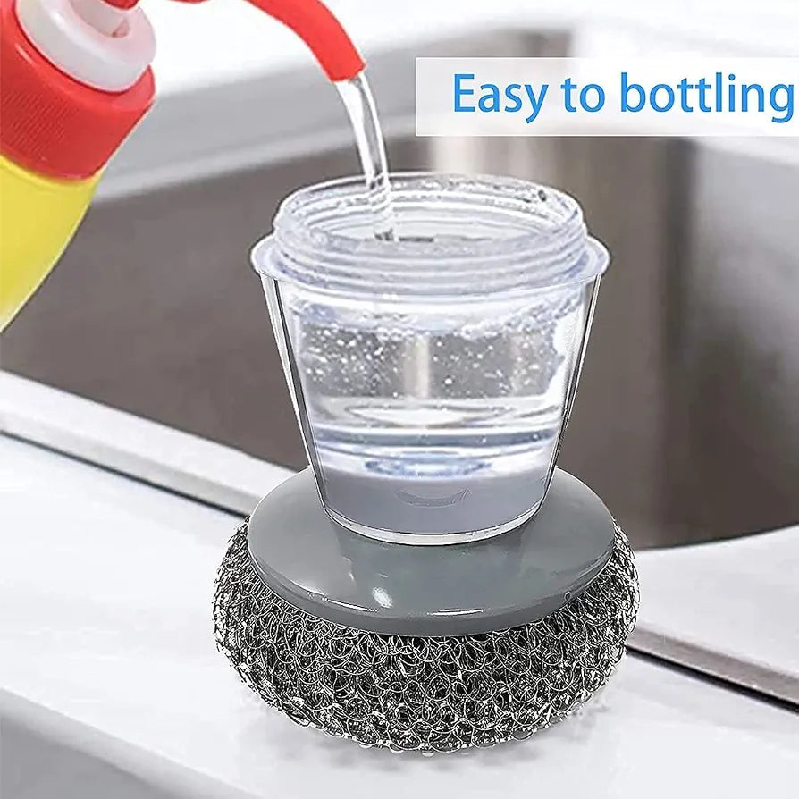 Buy 1 Get 1 FREE | Kitchen Dish Scrubber with Soap Dispenser | 2 Pcs