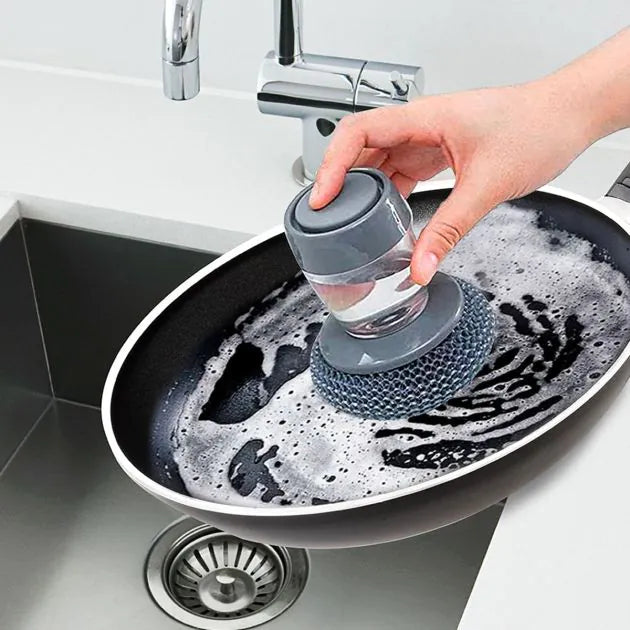 Buy 1 Get 1 FREE | Kitchen Dish Scrubber with Soap Dispenser | 2 Pcs