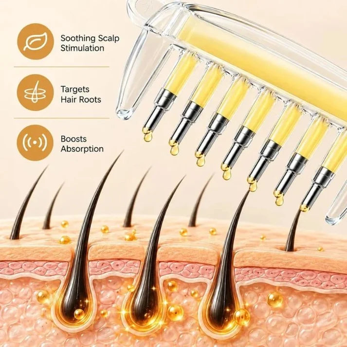 Scalp Applicator Refillable Comb for Hair Oil & Scalp Massage | Unisex